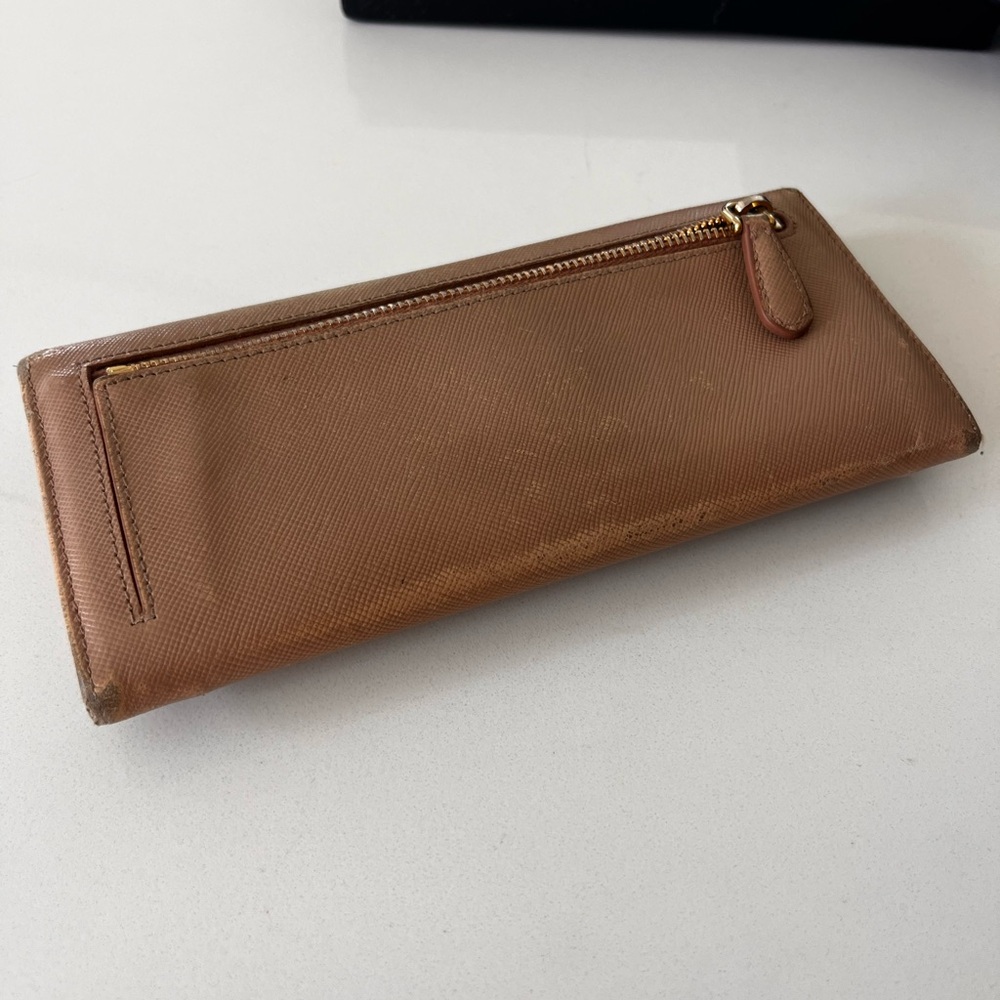 Authentic Prada Beige Leather Long Wallet - Picture 11 of 14